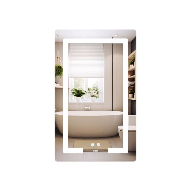 Зеркало Lidz Kubis (KU2) 500х800 с LED-подсветкой Touch, с антизапотеванием, с диммером, рег. яркости LD78LF936508048448, фото  | SNABZHENIE.com.ua Зеркало Lidz Kubis (KU2) 500х800 с LED-подсветкой Touch, с антизапотеванием, с диммером, рег. яркости LD78LF936508048448, фото  | SNABZHENIE.com.ua
