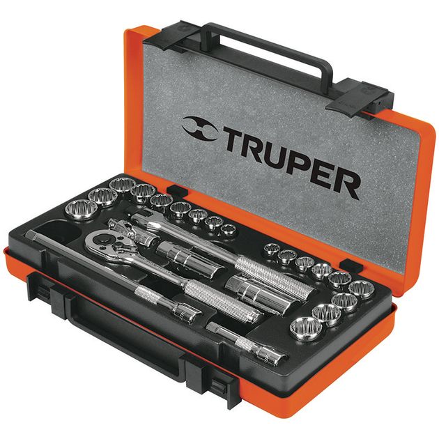 Набор торцевых головок TRUPER 26 предметов в кейсе JD-3/8X26MP, фото  | SNABZHENIE.com.ua