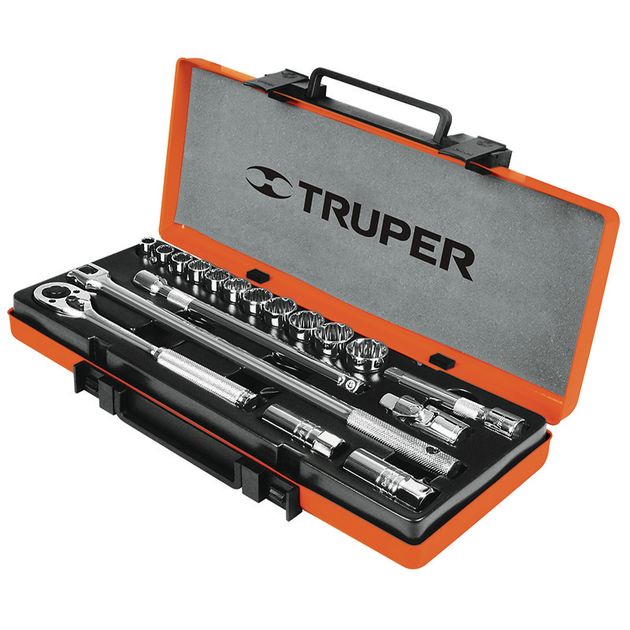 Набор торцевых головок TRUPER 19 предметов в кейсе (JD-1/2X19M), фото  | SNABZHENIE.com.ua
