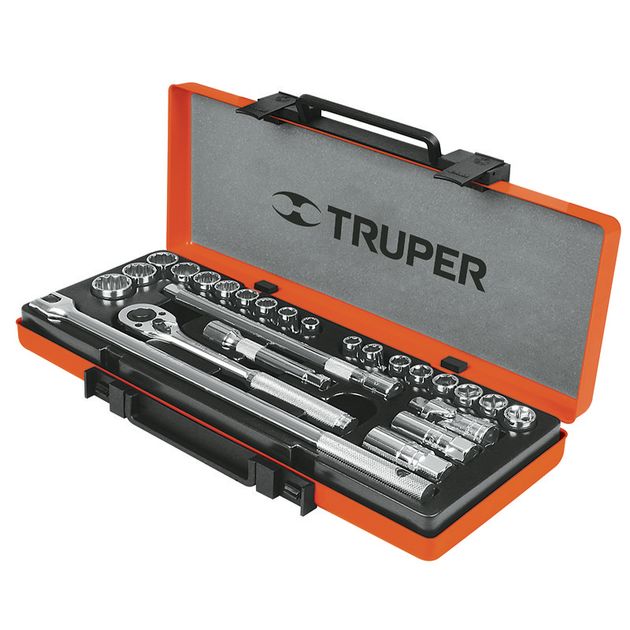 Набор торцевых головок TRUPER 26 предметов в кейсе (удлиненный ключ), фото  | SNABZHENIE.com.ua