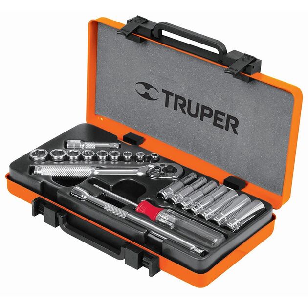 Набор торцевых головок TRUPER 21 предмет в кейсе JD-1/4X21M, фото  | SNABZHENIE.com.ua