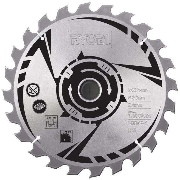 Диск пиляльний Ryobi SB254T24A1 254х30-24T, фото , зображення 2 | SNABZHENIE.com.ua Диск пиляльний Ryobi SB254T24A1 254х30-24T, фото , зображення 2 | SNABZHENIE.com.ua