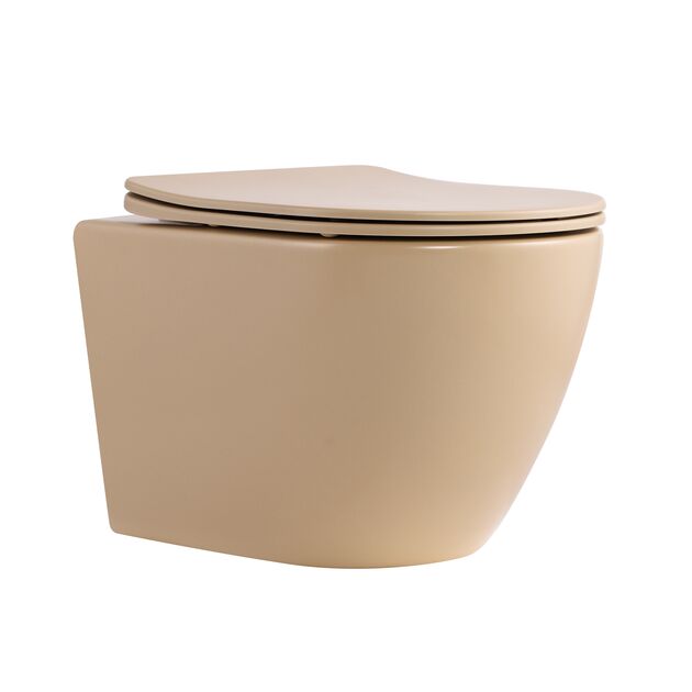 Унитаз подвесной Robin Ultra Quiet 490×365×325 мм, Beige, с сиденьем Slim Duroplast / Soft-close / Quick Release QT13332381АSSB Qtap, фото  | SNABZHENIE.com.ua Унитаз подвесной Robin Ultra Quiet 490×365×325 мм, Beige, с сиденьем Slim Duroplast / Soft-close / Quick Release QT13332381АSSB Qtap, фото  | SNABZHENIE.com.ua