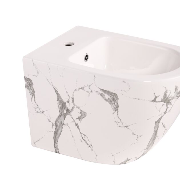 Биде подвесное Qtap Robin 515x370x350 мм, Marble QT13551381GMR, фото , изображение 5 | SNABZHENIE.com.ua Биде подвесное Qtap Robin 515x370x350 мм, Marble QT13551381GMR, фото , изображение 5 | SNABZHENIE.com.ua