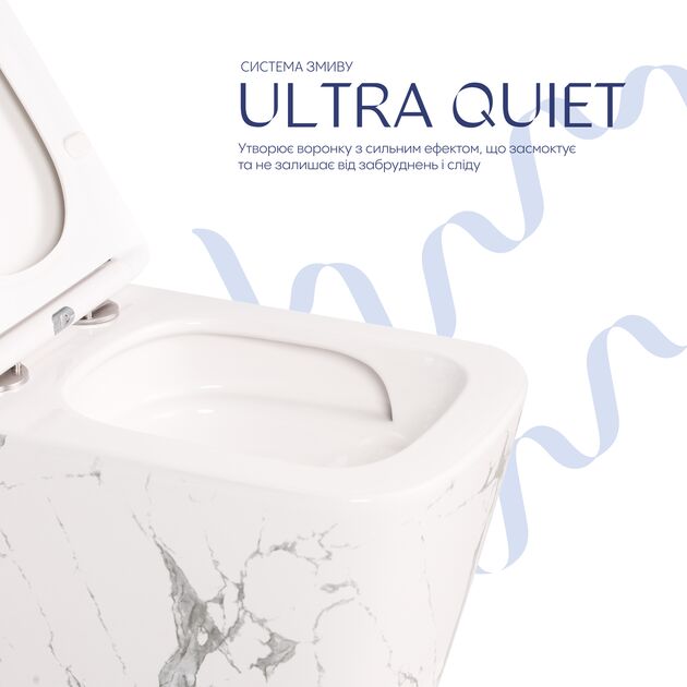Унитаз подвесной Tern Ultra Quiet 490×365×325 мм, Marble, с сиденьем Slim Duroplast / Soft-close / Quick Release QT17332303ASMR Qtap, фото , зображення 5 | SNABZHENIE.com.ua Унитаз подвесной Tern Ultra Quiet 490×365×325 мм, Marble, с сиденьем Slim Duroplast / Soft-close / Quick Release QT17332303ASMR Qtap, фото , зображення 5 | SNABZHENIE.com.ua