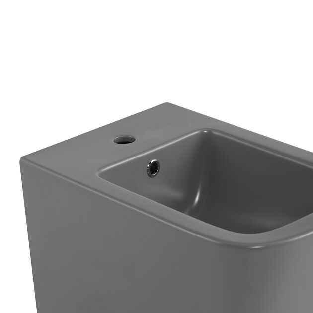 Биде подвесное Qtap Tern 520x350x330 мм, Stone grey QT17551303GSG, фото , изображение 5 | SNABZHENIE.com.ua Биде подвесное Qtap Tern 520x350x330 мм, Stone grey QT17551303GSG, фото , изображение 5 | SNABZHENIE.com.ua