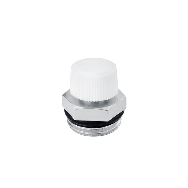 Кран Маевського Karro 1/2 з білою ручкою, нікельований KR-85008, фото  | SNABZHENIE.com.ua