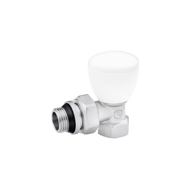 Кран радіаторний верхній кутовий Karro Super 1/2 ВН нікельований KR-319, фото  | SNABZHENIE.com.ua Кран радіаторний верхній кутовий Karro Super 1/2 ВН нікельований KR-319, фото  | SNABZHENIE.com.ua