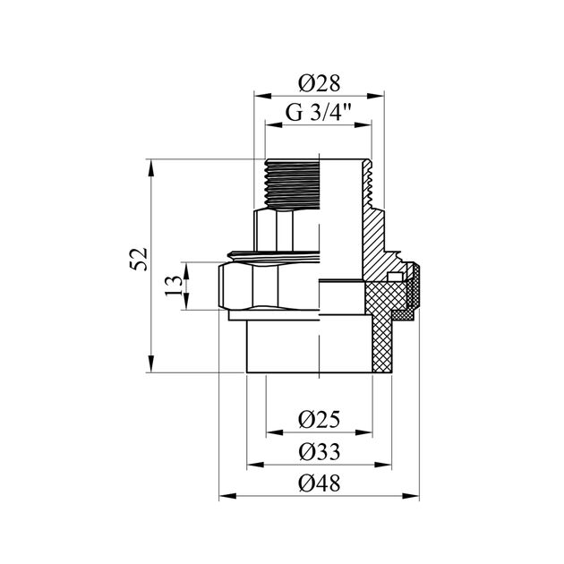 Американка PPR GrandiTherm 25х3/4 РН, фото , изображение 2 | SNABZHENIE.com.ua Американка PPR GrandiTherm 25х3/4 РН, фото , изображение 2 | SNABZHENIE.com.ua