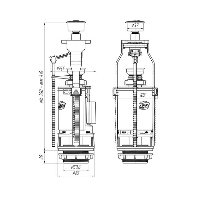 Наливной клапан для унитаза ANIplast, двухуровневый WC7050CEU, фото , изображение 2 | SNABZHENIE.com.ua
