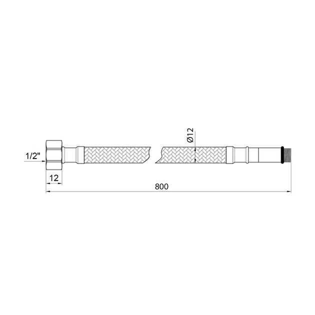 Гибкая подводка для подключения смесителя Kroner KRM 1/2"хМ10 ВН 80 см в нейлоновой оплетке покрытой ПВХ (пара), фото , зображення 2 | SNABZHENIE.com.ua Гибкая подводка для подключения смесителя Kroner KRM 1/2"хМ10 ВН 80 см в нейлоновой оплетке покрытой ПВХ (пара), фото , зображення 2 | SNABZHENIE.com.ua