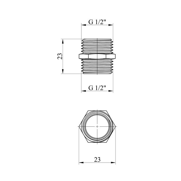 Ниппель Karro 1/2 НН никелированный KR-3113, фото , изображение 2 | SNABZHENIE.com.ua Ниппель Karro 1/2 НН никелированный KR-3113, фото , изображение 2 | SNABZHENIE.com.ua
