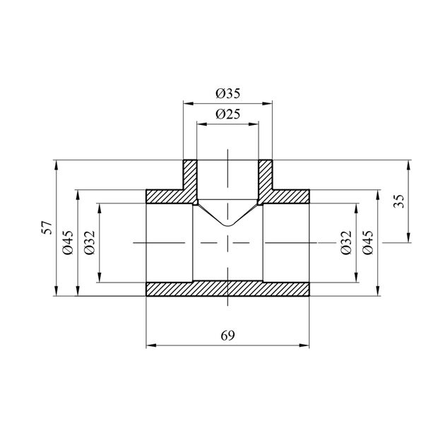 Тройник PPR Rozma 32x25x32 мм, фото , изображение 2 | SNABZHENIE.com.ua Тройник PPR Rozma 32x25x32 мм, фото , изображение 2 | SNABZHENIE.com.ua