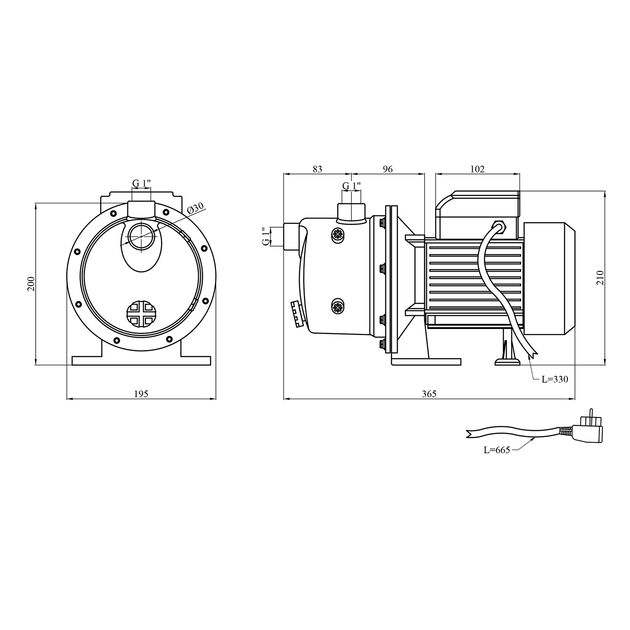 Насос поверхневий Forwater JET 150S 1,5 кВт, фото , зображення 2 | SNABZHENIE.com.ua