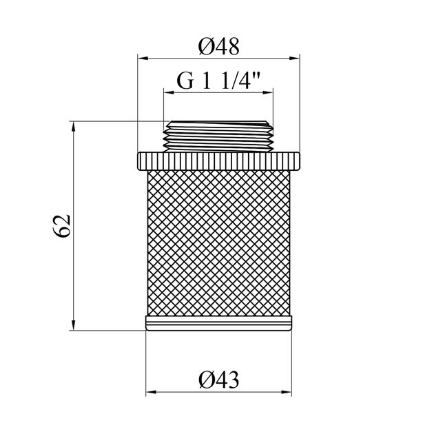 Сітка для зворотного клапана Karro 1 1/4 нержавіюча сталь KR-6122, фото , зображення 2 | SNABZHENIE.com.ua
