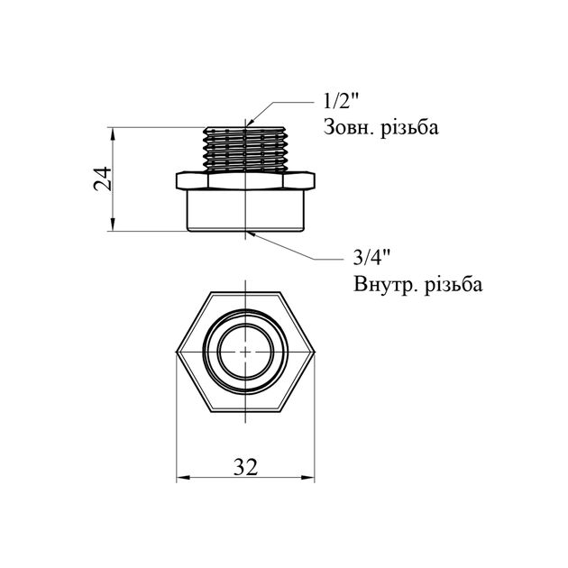 Переходник Karro 3/4x1/2 ВН никелированный KR-3117, фото , изображение 2 | SNABZHENIE.com.ua Переходник Karro 3/4x1/2 ВН никелированный KR-3117, фото , изображение 2 | SNABZHENIE.com.ua