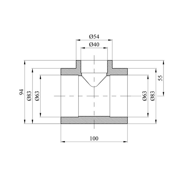 Переходной тройник PPR Rozma 63x40x63 мм, фото , изображение 2 | SNABZHENIE.com.ua Переходной тройник PPR Rozma 63x40x63 мм, фото , изображение 2 | SNABZHENIE.com.ua