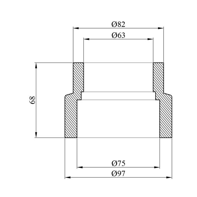Муфта PPR Rozma редукционная 75x63 мм, фото , изображение 2 | SNABZHENIE.com.ua Муфта PPR Rozma редукционная 75x63 мм, фото , изображение 2 | SNABZHENIE.com.ua