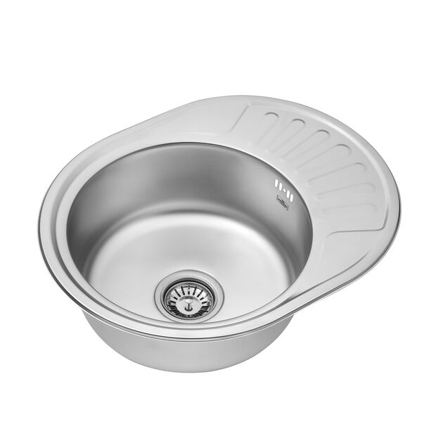 Кухонна мийка Kroner KRP Satin - 5745 (0,6 мм), фото , зображення 3 | SNABZHENIE.com.ua Кухонна мийка Kroner KRP Satin - 5745 (0,6 мм), фото , зображення 3 | SNABZHENIE.com.ua