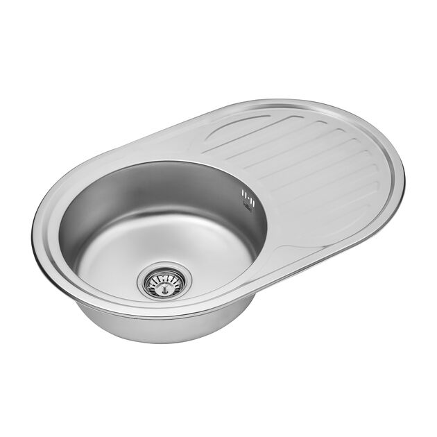 Кухонна мийка Kroner KRP Satin - 7750 (0,6 мм), фото , зображення 3 | SNABZHENIE.com.ua Кухонна мийка Kroner KRP Satin - 7750 (0,6 мм), фото , зображення 3 | SNABZHENIE.com.ua