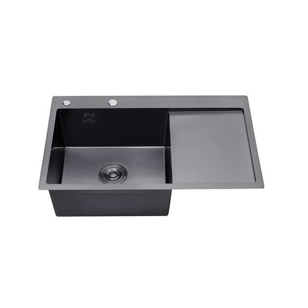 Кухонна мийка Kroner KRP Schwarze - 7849LHM PVD (3,0/1,0 мм), фото , зображення 3 | SNABZHENIE.com.ua Кухонна мийка Kroner KRP Schwarze - 7849LHM PVD (3,0/1,0 мм), фото , зображення 3 | SNABZHENIE.com.ua