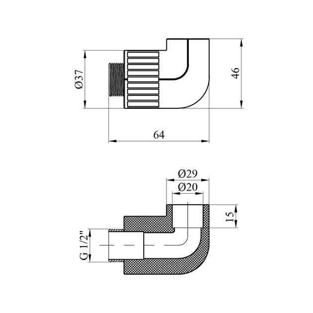 Колено PPR Rozma 20х1/2 РН, фото , изображение 2 | SNABZHENIE.com.ua Колено PPR Rozma 20х1/2 РН, фото , изображение 2 | SNABZHENIE.com.ua