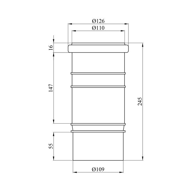 Компенсатор Rozma 110 мм для внутренней канализации, фото , изображение 2 | SNABZHENIE.com.ua