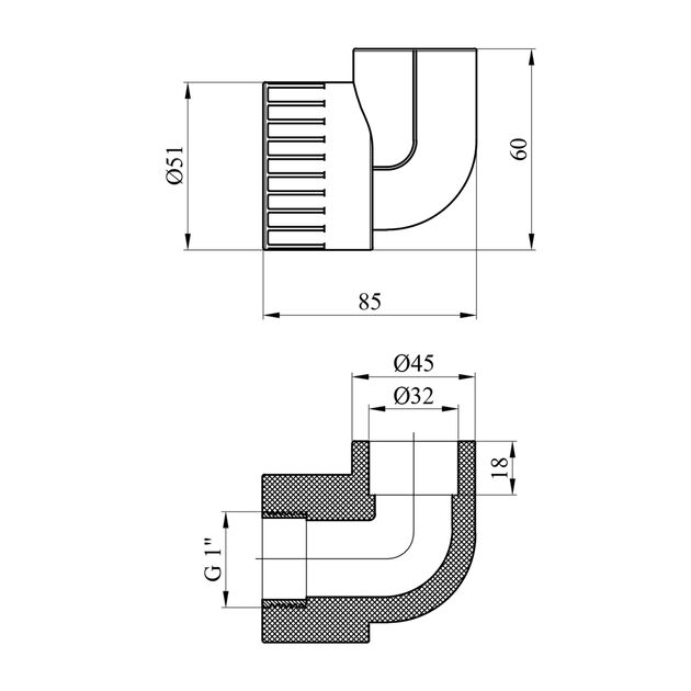 Колено PPR Rozma 32x1" РВ, фото , изображение 2 | SNABZHENIE.com.ua Колено PPR Rozma 32x1" РВ, фото , изображение 2 | SNABZHENIE.com.ua