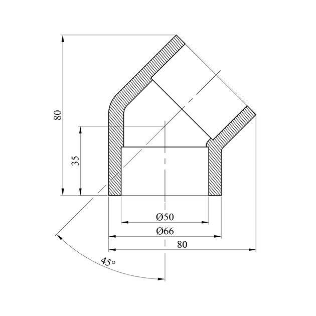 Колено 45° PPR Rozma 50 мм, фото , изображение 2 | SNABZHENIE.com.ua Колено 45° PPR Rozma 50 мм, фото , изображение 2 | SNABZHENIE.com.ua