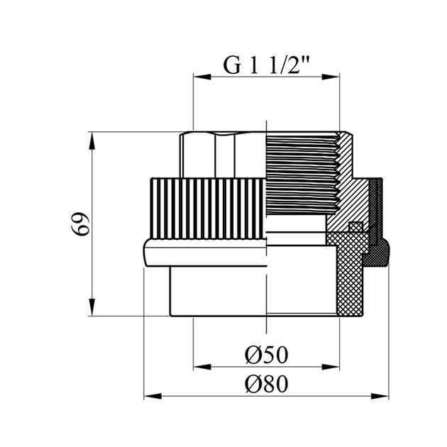 Муфта PPR Rozma 50х1 1/2" РВ, фото , изображение 2 | SNABZHENIE.com.ua Муфта PPR Rozma 50х1 1/2" РВ, фото , изображение 2 | SNABZHENIE.com.ua