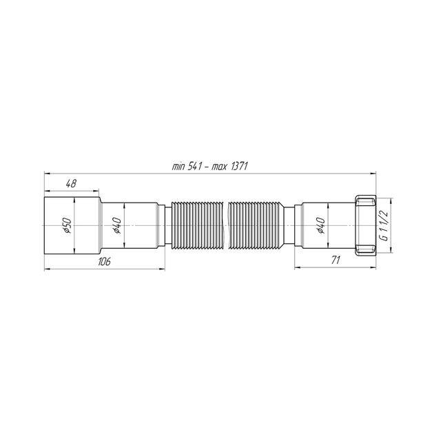 Гофра ANIplast 1 1/2"х40/50 мм 800-1550 мм K116, фото , зображення 2 | SNABZHENIE.com.ua Гофра ANIplast 1 1/2"х40/50 мм 800-1550 мм K116, фото , зображення 2 | SNABZHENIE.com.ua