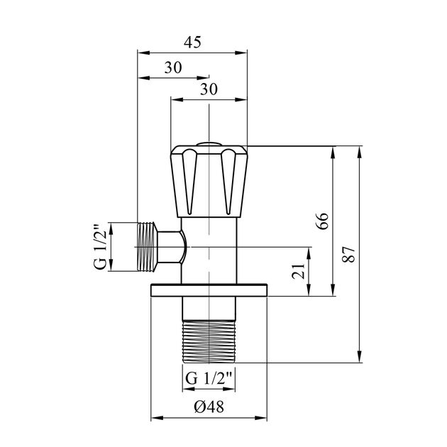 Кран приборний для підключення Karro 1/2х1/2 НН нержавіюча сталь KR-3131S, фото , зображення 2 | SNABZHENIE.com.ua
