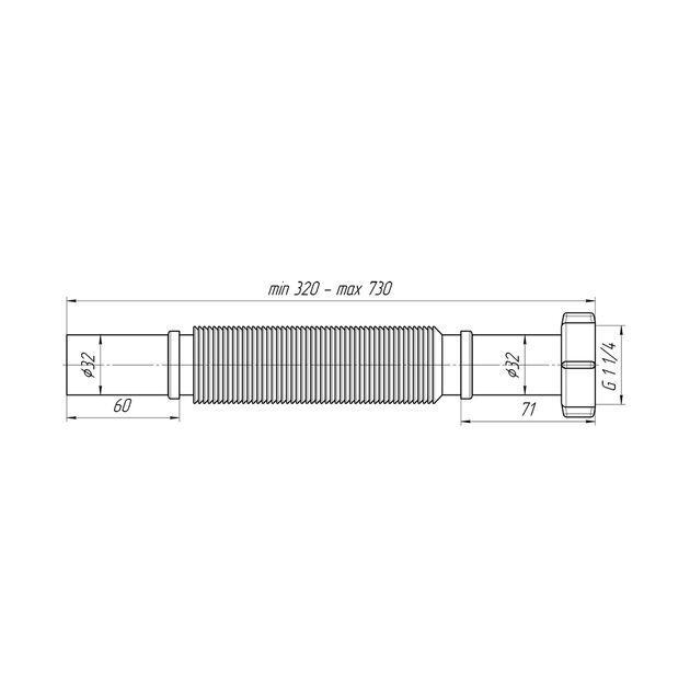 Гофра ANIplast 1 1/4"х32 мм 360-750 мм K203, фото , зображення 2 | SNABZHENIE.com.ua Гофра ANIplast 1 1/4"х32 мм 360-750 мм K203, фото , зображення 2 | SNABZHENIE.com.ua