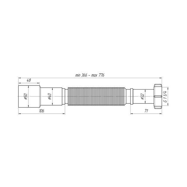Гофра ANIplast 1 1/4"х40/50 мм 410-800 мм K206, фото , зображення 2 | SNABZHENIE.com.ua Гофра ANIplast 1 1/4"х40/50 мм 410-800 мм K206, фото , зображення 2 | SNABZHENIE.com.ua