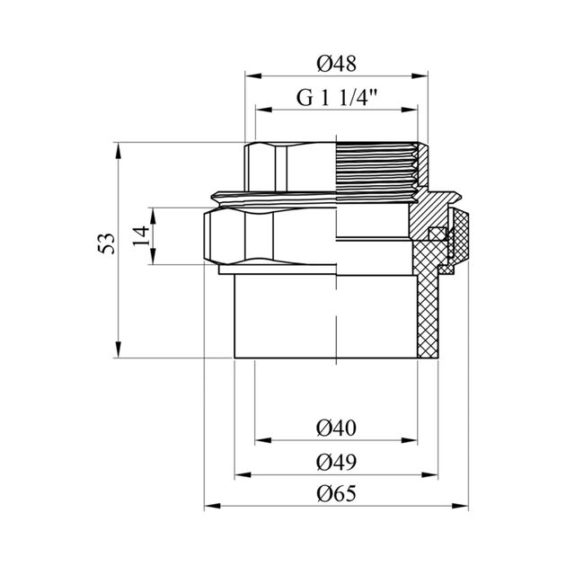 Американка PPR Rozma 40х1 1/4" РВ, фото , изображение 2 | SNABZHENIE.com.ua Американка PPR Rozma 40х1 1/4" РВ, фото , изображение 2 | SNABZHENIE.com.ua