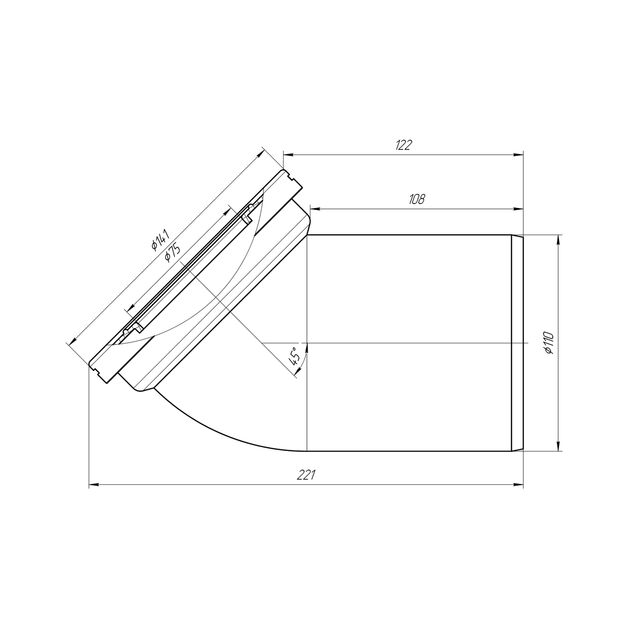 Фановая труба ANIplast 110х45° W4220EU для унитаза, фото , изображение 2 | SNABZHENIE.com.ua Фановая труба ANIplast 110х45° W4220EU для унитаза, фото , изображение 2 | SNABZHENIE.com.ua