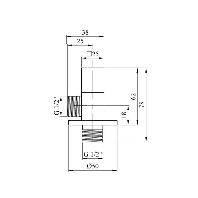 Кран приборный для подключения Karro 1/2" х 1/2" KR-03122А, фото , изображение 2 | SNABZHENIE.com.ua