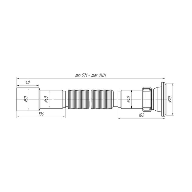 Гофра ANIplast 40/50 мм 840-1590 мм G116EU, фото , зображення 2 | SNABZHENIE.com.ua Гофра ANIplast 40/50 мм 840-1590 мм G116EU, фото , зображення 2 | SNABZHENIE.com.ua