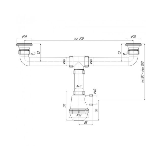 Сифон двойной 1 1/2'' для кухонной мойки ANIplast A3000VEU, фото , изображение 2 | SNABZHENIE.com.ua Сифон двойной 1 1/2'' для кухонной мойки ANIplast A3000VEU, фото , изображение 2 | SNABZHENIE.com.ua