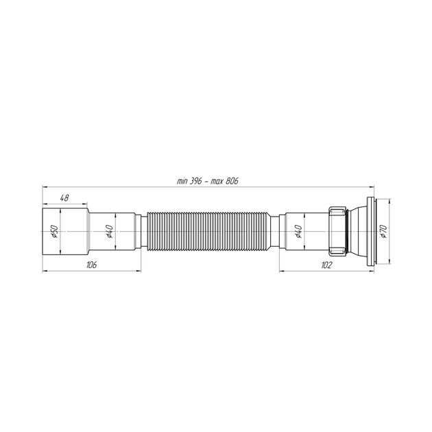 Гофра ANIplast 1 1/2"х40/50 мм 396-806 мм G106EU, фото , зображення 2 | SNABZHENIE.com.ua Гофра ANIplast 1 1/2"х40/50 мм 396-806 мм G106EU, фото , зображення 2 | SNABZHENIE.com.ua