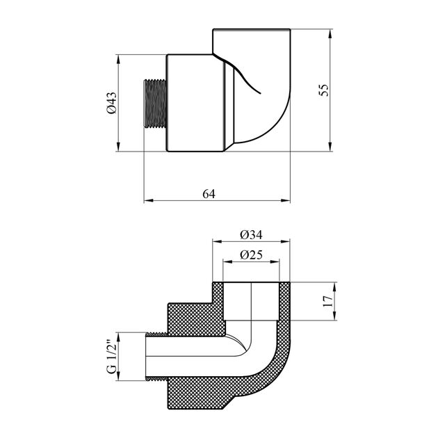 Колено PPR Baux 25х1/2" РН, фото , изображение 2 | SNABZHENIE.com.ua Колено PPR Baux 25х1/2" РН, фото , изображение 2 | SNABZHENIE.com.ua