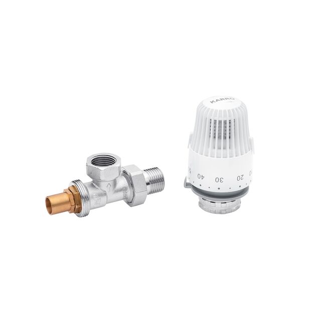 Кран термостатичний кутовий з термоголовкою Karro RTL 1/2 ВН KR-2003+2152 нікельований, фото , зображення 3 | SNABZHENIE.com.ua Кран термостатичний кутовий з термоголовкою Karro RTL 1/2 ВН KR-2003+2152 нікельований, фото , зображення 3 | SNABZHENIE.com.ua