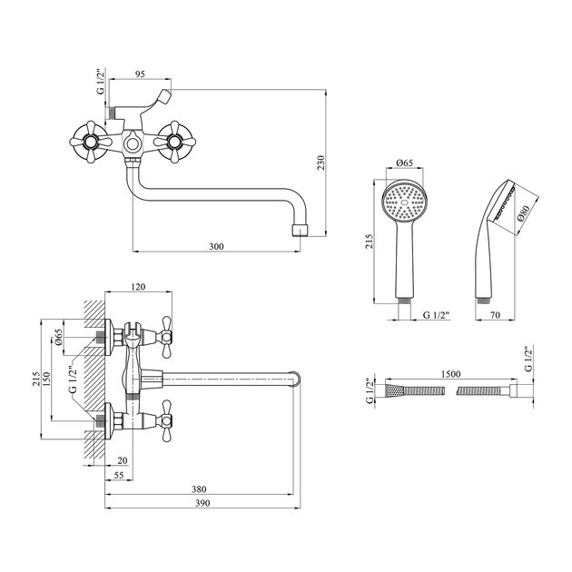 Змішувач для ванної Agua Toledo - C072, фото , зображення 2 | SNABZHENIE.com.ua Змішувач для ванної Agua Toledo - C072, фото , зображення 2 | SNABZHENIE.com.ua