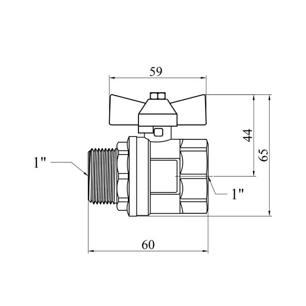 Кран шаровой Valves 1 ВН PN30 с синей бабочкой, фото , изображение 2 | SNABZHENIE.com.ua Кран шаровой Valves 1 ВН PN30 с синей бабочкой, фото , изображение 2 | SNABZHENIE.com.ua