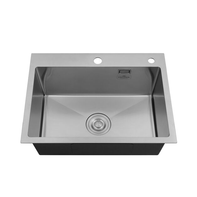 Кухонна мийка Kroner KRP Gebürstet - 5843HM (3.0/1.0 мм), фото , зображення 3 | SNABZHENIE.com.ua Кухонна мийка Kroner KRP Gebürstet - 5843HM (3.0/1.0 мм), фото , зображення 3 | SNABZHENIE.com.ua