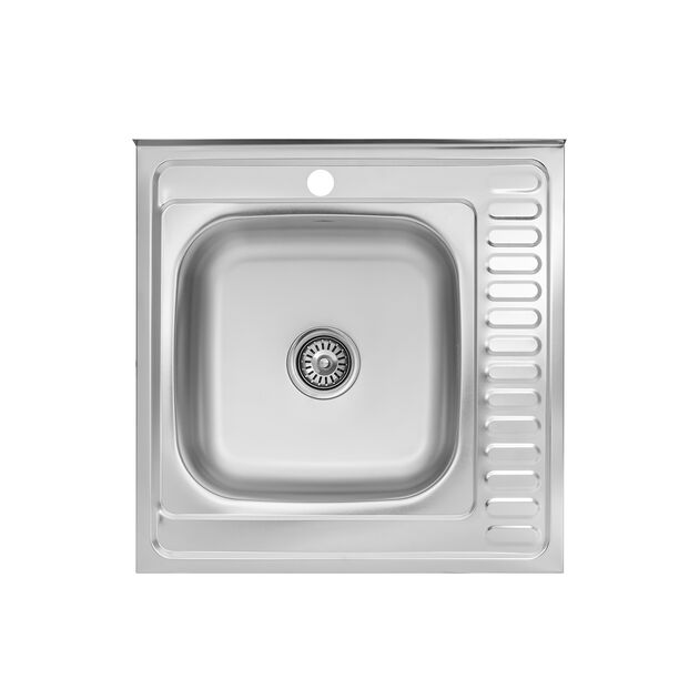 Кухонна мийка накладна Kroner KRP Satin - 6060L (0,6 мм), фото  | SNABZHENIE.com.ua Кухонна мийка накладна Kroner KRP Satin - 6060L (0,6 мм), фото  | SNABZHENIE.com.ua