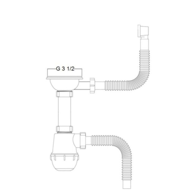 Сифон для кухонной мойки Kroner KRP Siphon - 011 3 1/2"х50/40 мм, фото , зображення 2 | SNABZHENIE.com.ua Сифон для кухонной мойки Kroner KRP Siphon - 011 3 1/2"х50/40 мм, фото , зображення 2 | SNABZHENIE.com.ua