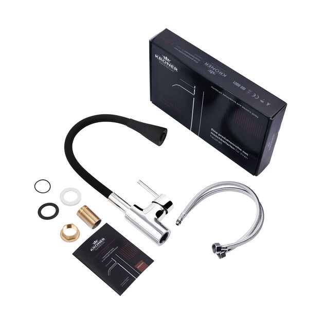 Смеситель кухонный Kroner KRP Küche - C031BLK, фото , изображение 9 | SNABZHENIE.com.ua Смеситель кухонный Kroner KRP Küche - C031BLK, фото , изображение 9 | SNABZHENIE.com.ua