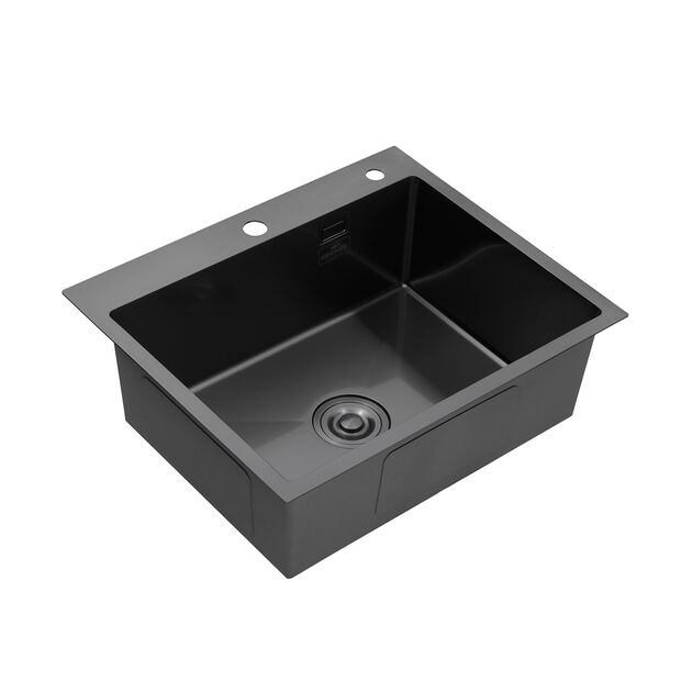 Кухонна мийка Kroner KRP Schwarze - 6050HM PVD (3,0/1,0 мм), фото , зображення 4 | SNABZHENIE.com.ua Кухонна мийка Kroner KRP Schwarze - 6050HM PVD (3,0/1,0 мм), фото , зображення 4 | SNABZHENIE.com.ua