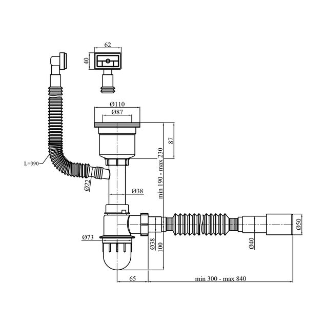 Сифон для кухонной мойки Kroner KRP Siphon 3 1/2" 50/40 мм, фото , изображение 2 | SNABZHENIE.com.ua Сифон для кухонной мойки Kroner KRP Siphon 3 1/2" 50/40 мм, фото , изображение 2 | SNABZHENIE.com.ua
